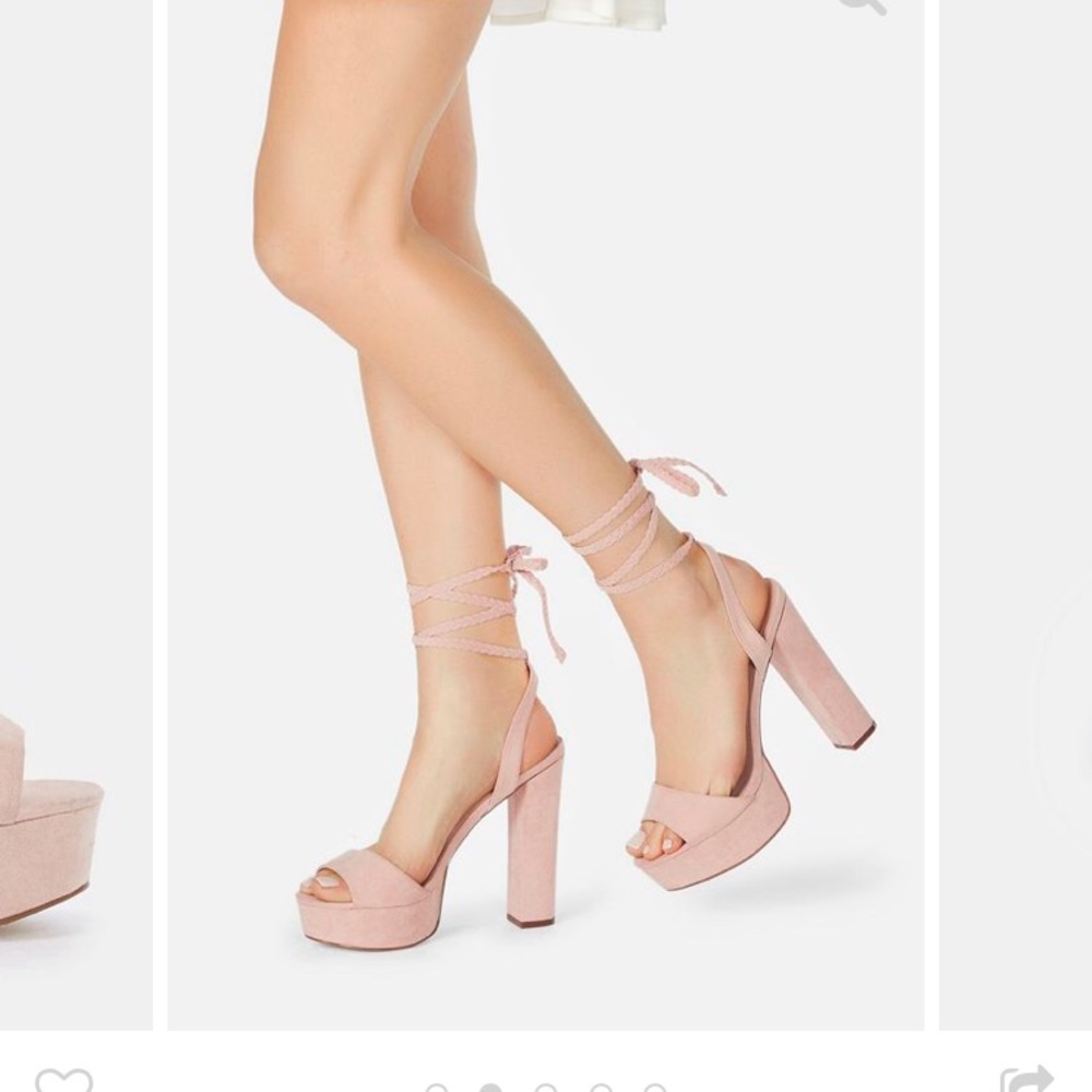 Blush Block Heeled Sandals Size 6